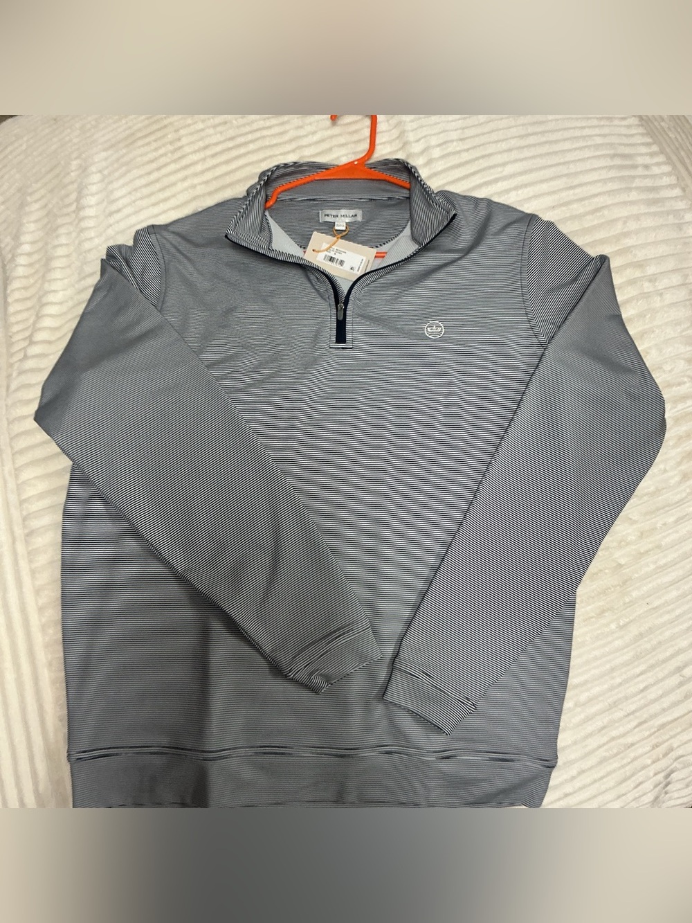 Peter Millar Quarterzip Black & White NWT Medium Never Worn Style # ME0EK40E